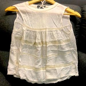White Sleeveless Lace Top